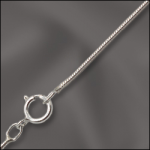 Sterling Silver Finished 1mm Snake Chain - 18"