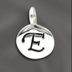 Sterling Silver Charm - 8MM Engraved Disc E