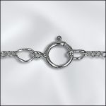 STERLING SILVER FINISHED ROLO NECK CHAIN  - 24"