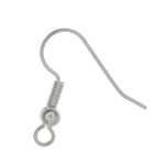 Base Metal Silver Plated Ear Wire with 3mm Ball - .025"/.64mm/22GA