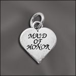 Sterling Silver Charm - Heart "Maid Of Honor"