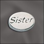 STERLING SILVER 11MM MESSAGE BEAD W/1.8MM HOLE - SISTER