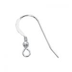 Sterling Silver Ear Wire with 2.5mm Ball and Coil - .028"/.7mm/21 GA Round Wire