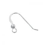 Sterling Silver Ear Wire with 3mm Ball - Short Tail - .025"/.64mm/22 GA Round Wire