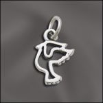 STERLING SILVER CHARM - SMALL PEACE DOVE OUTLINE