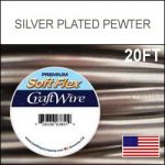 (D) Silver Plated Pewter Craft Wire - 20 Ft .040"/18G/1.02mm