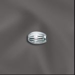 Sterling Silver 3x4.5mm Corrugated Oval Bead w/ 1.3mm Hole