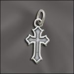 STERLING SILVER CHARM - CROSS (INSET)