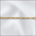 Base Metal Plated Flat Drawn Cable Chain (Gold Plated)