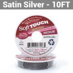 Soft Touch Satin Silver Beading Wire - Medium Diameter 10ft