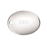 Sterling Silver 7.3x5.5mm Oval Quality Tag with .8mm Hole