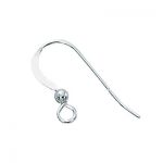 Sterling Silver Ear Wire with 2.5mm Ball - .028"/.7mm/21GA Round Wire