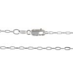 Sterling Silver Finished E-Coat Paperclip Chain with Lobster Claw Clasp 24"