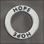 STERLING SILVER 22MM MESSAGE RING - HOPE