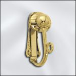BASE METAL PLATED EAR CLIP W/4MM HALF BALL & OPEN RING (GOLD PLATED)