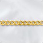 (D) Base Metal Plated Filed Curb Chain (Gold)