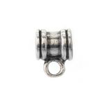 Sterling Silver 5x7mm Tube w/ Ring - Light Antique