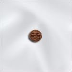 Antique Copper Corrugated Round Bead with 1mm Hole - 3.2mm