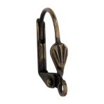 Base Metal Antique Brass Plated Lever Back with Shell and Open Ring