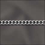 Base Metal Plated Filed Curb Chain (Silver Plated)