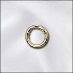 Base Metal Plated 18 G .040X6Mm Od Jump Ring Round - Open  (Gold Plated)