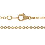 Base Metal Gold Plated Finished Fine Cable Chain with Lobster Claw - 16"