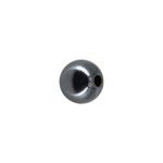 Sterling Silver Shiny Oxidized Round Bead with 1.2mm Hole - 5mm