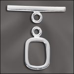 Sterling Silver 10mm Rectangular Toggle Clasp