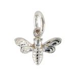 Sterling Silver Small Honey Bee Charm w/ Open Jump Ring - 8x11mm