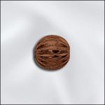 Antique Copper Corrugated Round Bead with 1.5mm Hole - 6.3mm