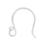 Sterling Silver Ear Wire with 2mm Ball - .028"/.7mm/21 GA Round Wire Loop