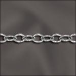 Base Metal Plated Oval Cable Chain (Silver Plated)