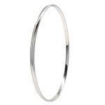 Sterling Silver Bead Edge Bangle 65mm ID - 3.25mm Wide