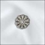 Base Metal Plated 6Mm Bead Cap (Antique Silver)
