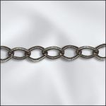 Base Metal Plated Fancy Flat Cable Chain (Antique Silver)
