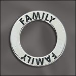 STERLING SILVER 22MM MESSAGE RING - FAMILY