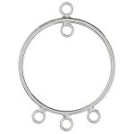 Sterling Silver 19mm Round Chandelier with 3 Rings