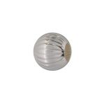 Sterling Silver Corrugated Round Bead with 2.4mm Hole - 6mm