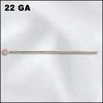 Base Metal Plated 2" Eye Pin .024"/.65Mm/22Ga 2.6Mm Od (Gold Plated)