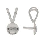 Sterling Silver Rabbit Ear Bail - Front 4mm Pearl Cup - .5x4mm Peg