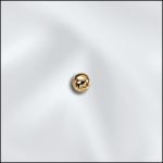 BASE METAL PLATED 2MM SMOOTH ROUND SEAMED BEAD W/.8MM HOLE (GOLD PLATED)