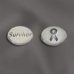 Sterling Silver 11mm Message Bead w/1.8mm Hole - Double Sided - Survivor
