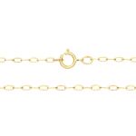 Gold Filled Finished Flat Paperclip Chain with Spring Ring - 24"