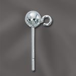 Sterling Silver 4mm Ball Post with Open Ring - .8mm/20 GA/.032”