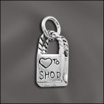 Sterling Silver Love to Shop Shopping Bag Charm
