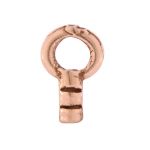 Sterling Silver End Cap for Beading Chain with .8mm Hole - Rose Gold Plated