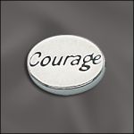 Sterling Silver 11mm Message Bead W/1.8mm Hole - Courage
