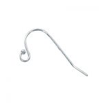 Sterling Silver Ear Wire with 1.5mm Ball - .028"/.7mm/21 GA Round Wire Loop