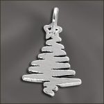 Sterling Silver Charm - Squiggle Christmas Tree