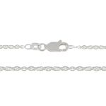 Sterling Silver Finished Rope Chain - 18" with 10mm Lobster Claw